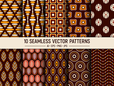 10 Hand drawn seamless vector patterns aboriginal art backdrop background clip design fabric geometric graphic handdrawn illustration ornament paper pattern pattern design seamless surface design surface pattern textile vector