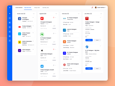 Job Application Tracker — Web App Concept cards dashboard design exploration figma job applications job seeking job tracker jobs ui ux web web app