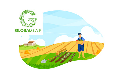 Farming set active agriculture coloring design farming flat illustration nature set simple vector