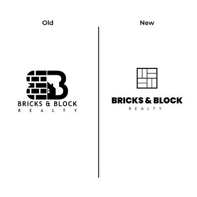 bricks & block realty branding design flat icon logo minimal