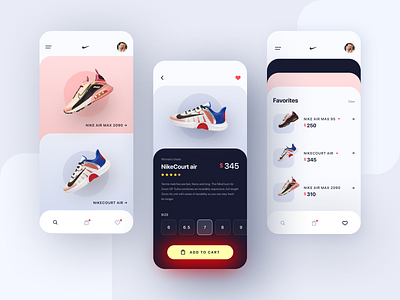 Nike • Store App Concept app branding button design gradient mobile mobile app mobile design nike nike shoes shoes shop sport store store app store design trends ui ux