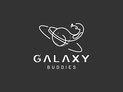 Galaxy Buddies Logo animal animals logo buddies cafe cat cat logo galaxy grids idea logo ideas logo logo design mark planet sketch symbol