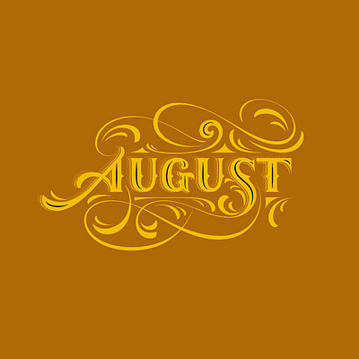 August blackletter flourishes lettering