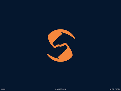 Horses + S Sketch animal animal logo blue bold horse horse logo letter logo logos minimalism negativespace negativespacelogo orange pegasus s s letter s logo s mark simple symbol