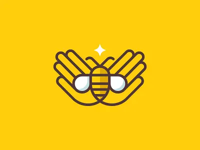 Bee Keep bee branding hands honey logo star