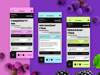 sooioo - groceries marketplace - iOS app design app design berries commerce e commerce fruits groceries marketplace mobile product design ui design user experience user interface ux design