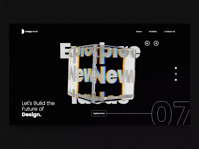 Explore New Ideas (Concept Landing Page Design) 3d animation cinema 4d cinema4d darkui landing design landingpage octane userinterface webdesign website website concept website design websiteui webuiuxdesign