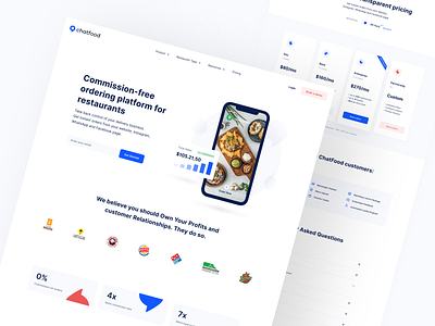ChatFood - additional pages analitycs b2b b2c delivery facebook food food and drink google instagram marketing order order management product design restaurant social network ui ux user experience user interface web design website