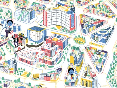 Schuman show brussels bulding character citymap corporate cute drawing europe flat icon illustration map mapping maps photoshop work