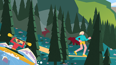 back to nature characters people retro style styletest vector