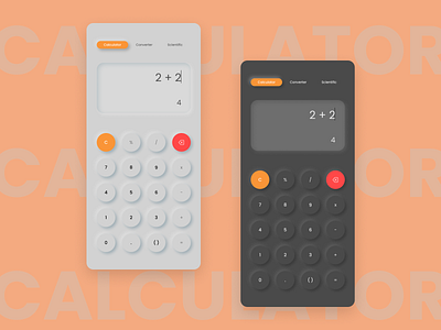 Neomorphic Calculator UI calculator calculator ui dailyui dailyuichallenge dailyuiday4 dark theme dark ui neomorphic neomorphism