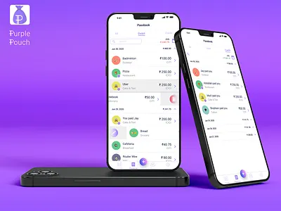 Passbook Screen - Purple Pouch expense manager expense tracker figma passbook ui uiux ux