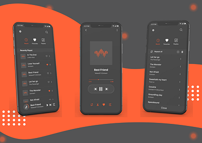 Music App Design - Mobile UI/UX Design adobe photoshop adobexd figma minimal minimal design mobile mobile app mobile app design mobile app development mobile application design mobile mockup mobile ui mockup ui uidesign ux uxdesign