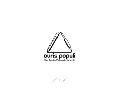 Logo design for Auris Populi architect architects architecture audio aux black black and white design logo logo design logotype pencil triangle triangle logo video