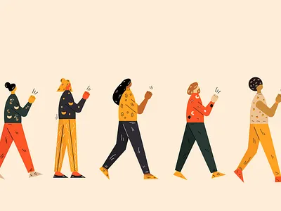 Activists activism activist adobe illustrator colorful communication design girl power illustration people protest protesting vector vector people young girls