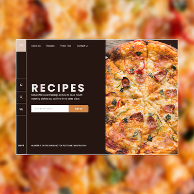 Pizza Recipe design figma foodie landing page pizza