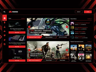 Videndo - Gaming Platform clear design game games graphic platform ui uidesign ux uxdesign uxui