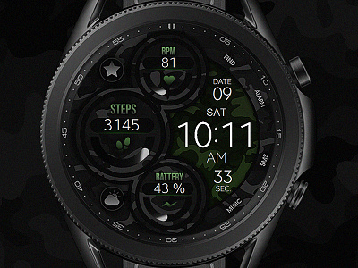 Dream 46 - Camo Watch Face active classic design digital electronics galaxtwatch galaxy watch gears3 graphic design illustration samsung screen smart smartwatch tech technology watch watchface wearable wearable tech