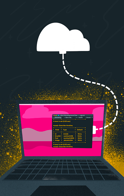 Databases & Backend Development backend cloud cloud app database illustration web