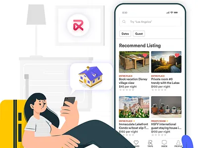 RentALL app design illustration ui vector