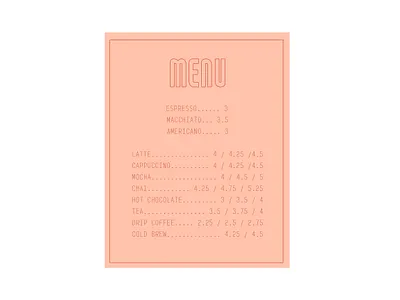 Coffee Menu design illustration typography