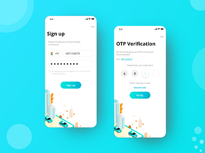 OPT Verification Concept appdesign booking login login design login form login page login screen mobile apps otp security taxi app ui design ux uxdesign verification verify