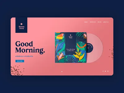 Bossa Nova Website UI brand identity branding coffee high end home illustration landing luxury packaging record tropical ui ui design uidesign ux ux design vinyl webdesign website website design