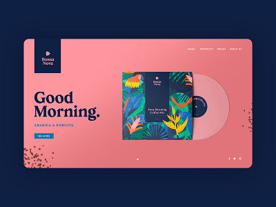 Bossa Nova Website UI brand identity branding coffee high end home illustration landing luxury packaging record tropical ui ui design uidesign ux ux design vinyl webdesign website website design