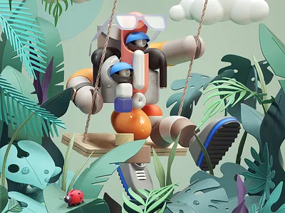 Swing 3d adobe art cinema4d design graphic design illustration inspiration modern octane typography