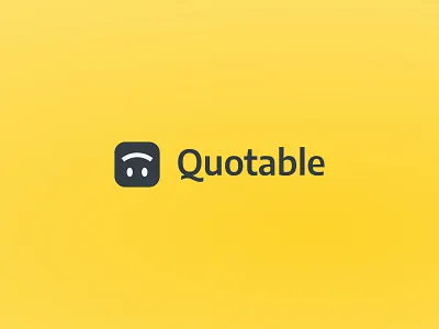 Quotable 🙃 app branding design emoji icon logo logotype mobile product q quotable quote sans serif smile ui ux wordmark yellow