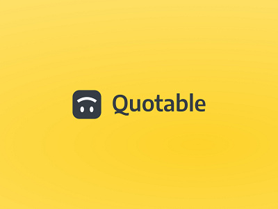 Quotable 🙃 app branding design emoji icon logo logotype mobile product q quotable quote sans serif smile ui ux wordmark yellow