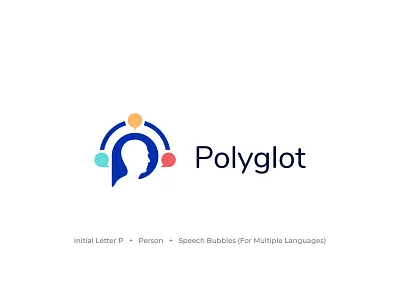 Polyglot - Logo Design brand identity branding concept flat foreign language icon illustration letter p linguistics logo logo design logo designer minimal monogram multilanguage p logo polyglot symbol typography vector