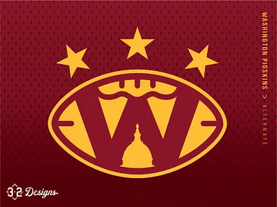 Washington Pigskins Alternate (concept) capitals capitol concept district of columbia esports football helmet hogs jersey nfl pig pigskins rebrand sports sports design sports logo stars throwback warthog washington dc