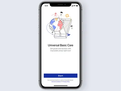 Universal Basic Care application branding illustration ios logo mobile sketch ui ux vector