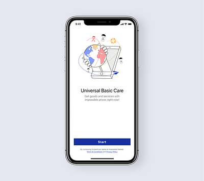 Universal Basic Care application branding illustration ios logo mobile sketch ui ux vector