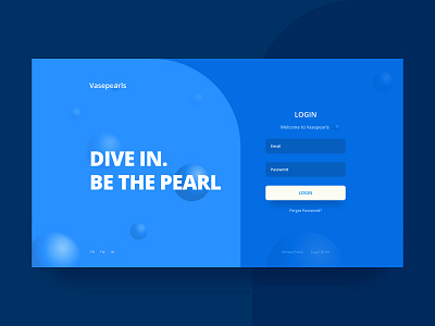 vasepearl login page ui design web design