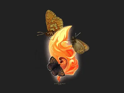 Butterflies on fire animal art animal illustration bugs butterflies butterfly design designs illustration insects ipadproart ipadprocreate nature procreate procreate app science illustration tshirt