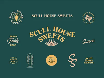 Sweet Branding agave atx austin badge bakery branding cactus fresh identity illustraion logo mark modern round stamp sweets symbol texas typography western