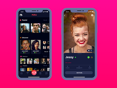 Murj chat mobile app ui ux web