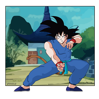 Goku adult on the Mount Paozu dragonball dragonballz goku kakarot mount paozu songoku