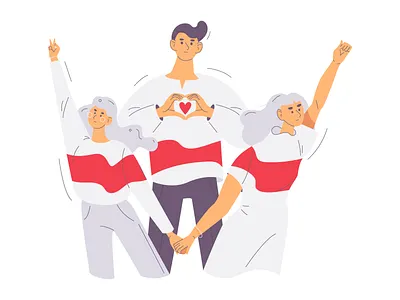 Belarus is my country artistswithbelarus belarus characters flag illustration love people protest red white youth