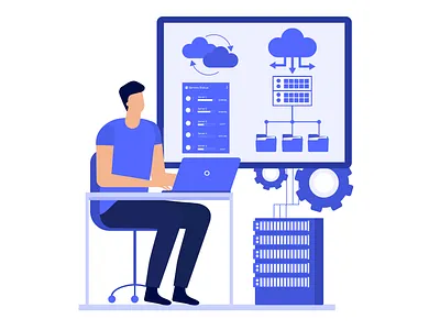 Database Development business character coding data data analytics database migration development developments illustration vector