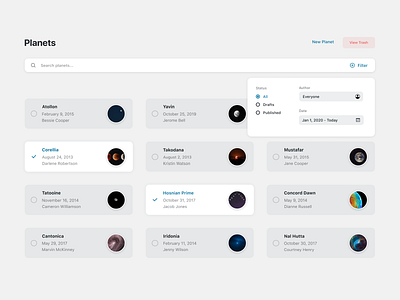 Grid Archive archive figma filters items search ui