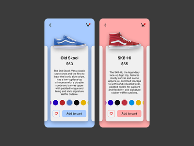 Daily UI Challenge. Day 033/100 app customization customize product daily 100 challenge daily ui ecommerce ecommerce app ecommerce design ecommerce shop product page shoe shoe shop shoes app shoes store shopping app shopping cart vans