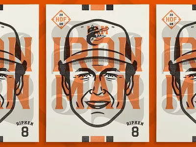 Cal Ripken - "I am Iron Man" baltimore baseball cal ripken design face illustration orioles portrait poster print sports vector