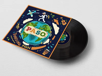 P.A.S.O. Travelling man EP cover art album album art album cover cover art design illustraion illustration illustration art music music album