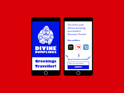 Divine Dumplings Landing Page budai delivery digital dumplings illustration landing page logo monk newsletter signup restaurant single page sketchapp toronto web