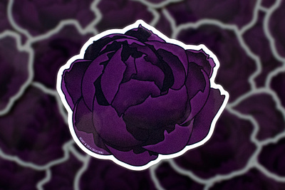 Purple Peony Sticker floral art flower flowers sticker sticker design