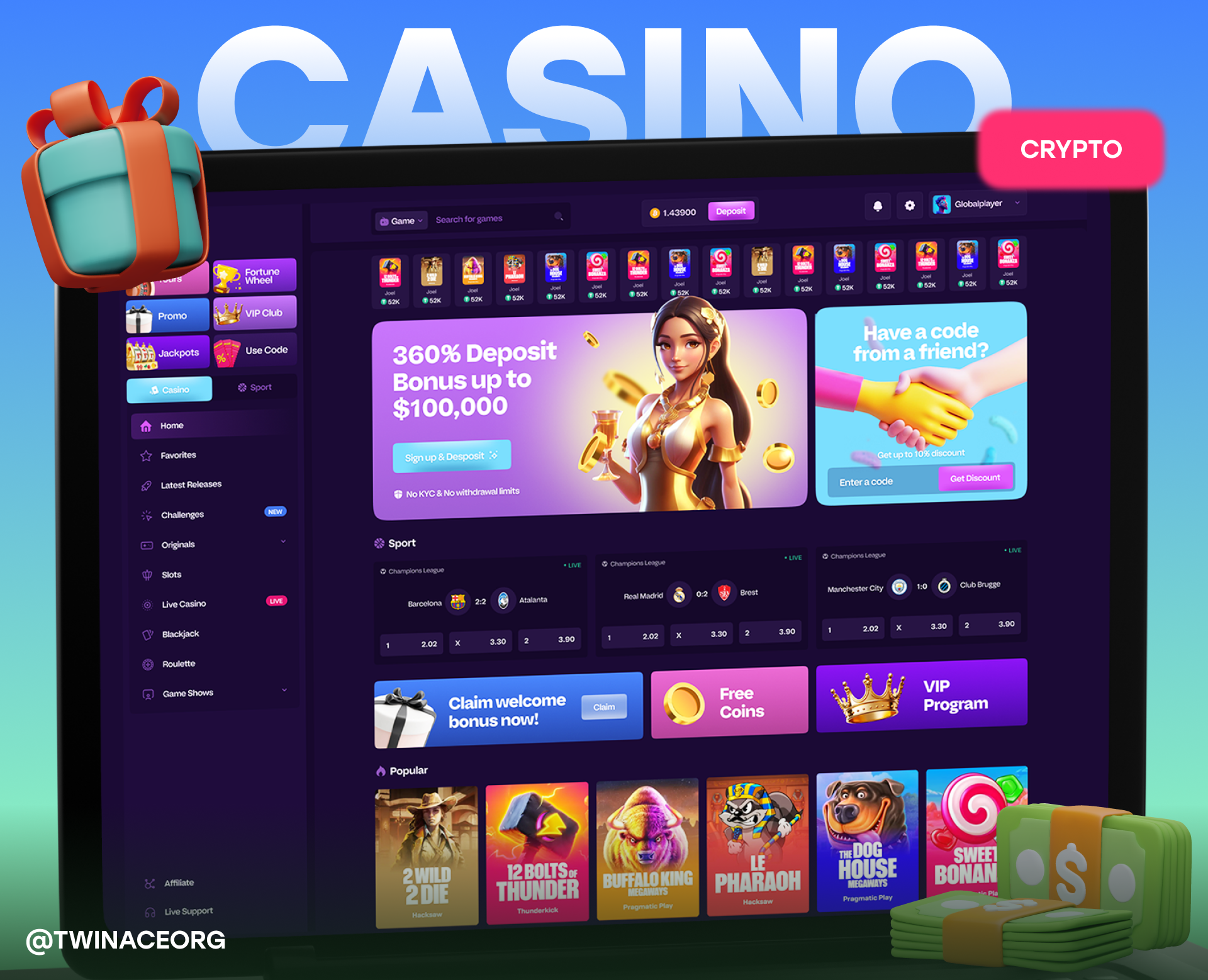 Example of Full Online Casino Design UI