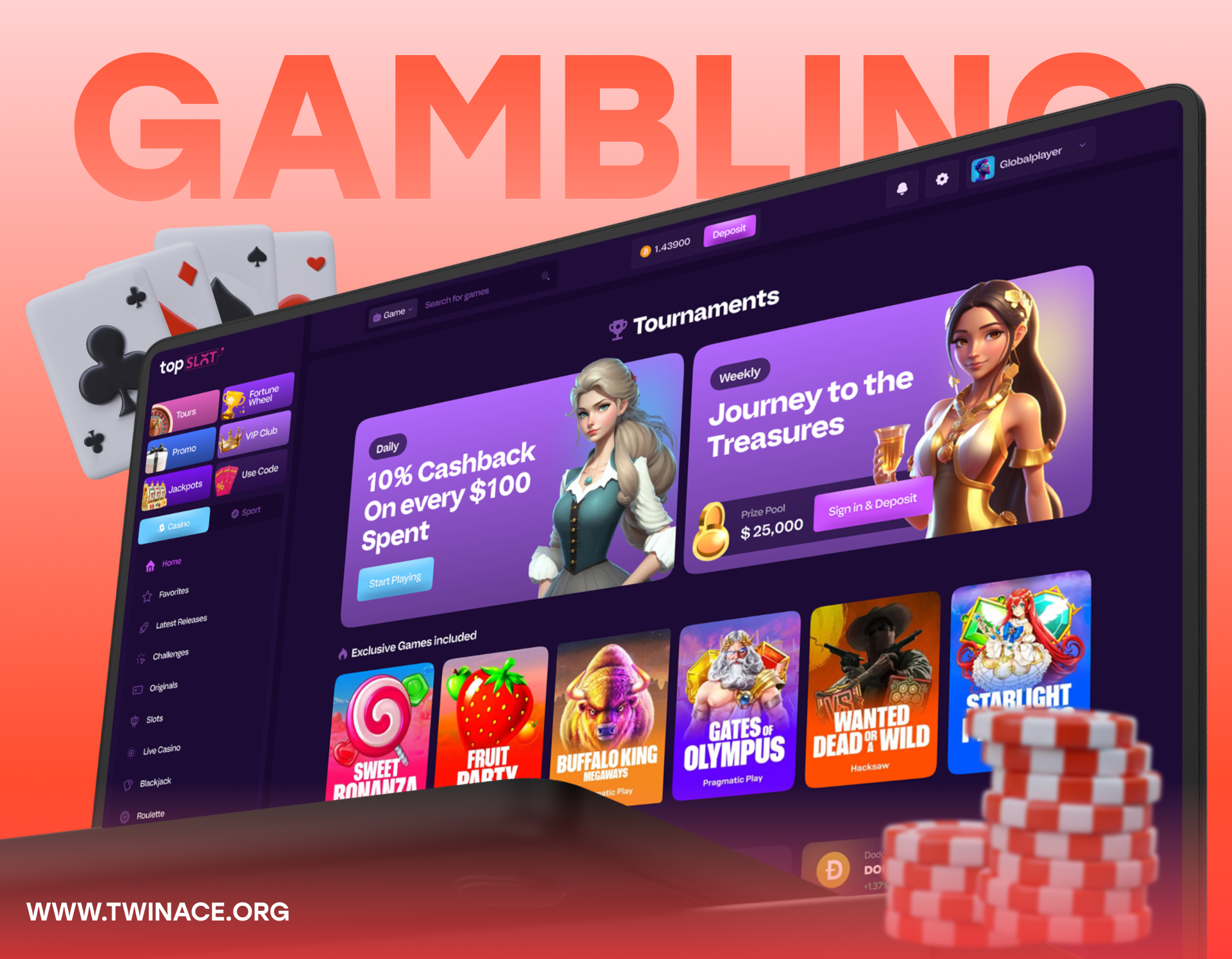 Example of Full Online Casino Design UI